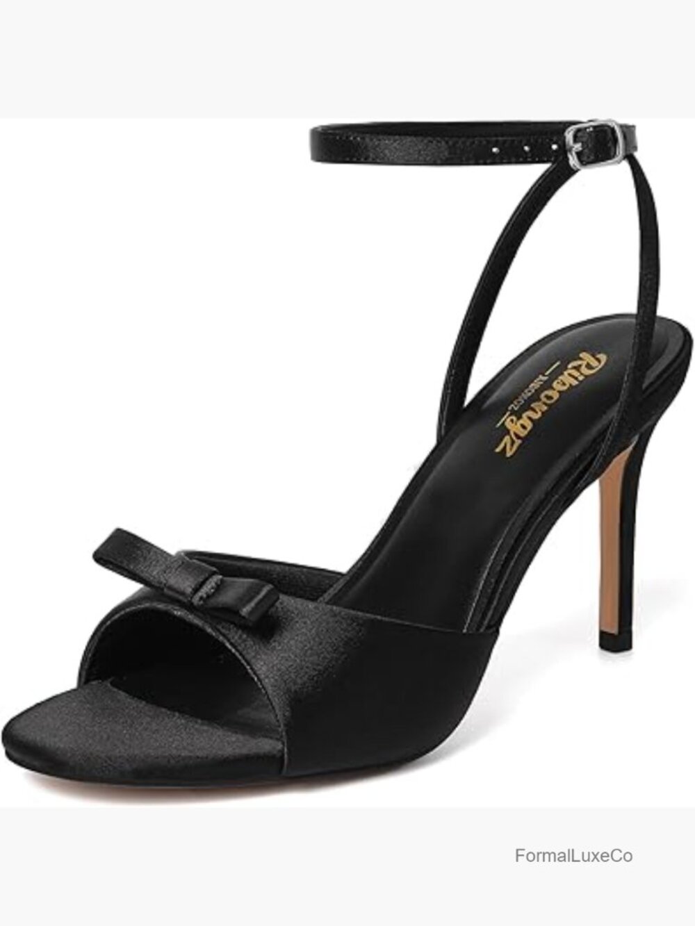 Women's Open Toe Kitten Heels Sandals Ankle Strap Bow Heeled Pumps